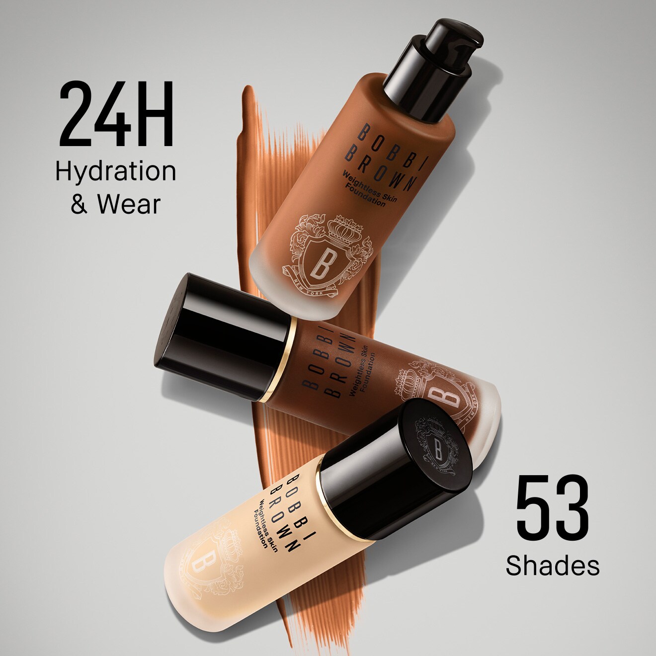 Foundation on grey background