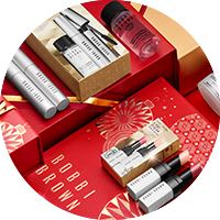 Gift sets on gift boxes with ribbon