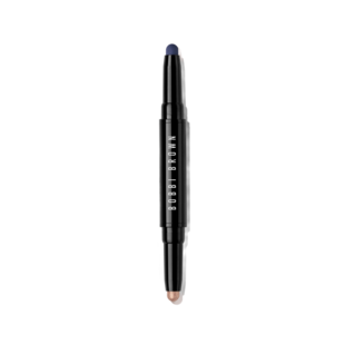Dual-Ended Long-Wear Cream Eyeshadow Stick, Silk / Rich Navy, 1.6g