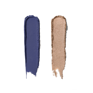Dual-Ended Long-Wear Cream Eyeshadow Stick, Silk / Rich Navy, 1.6g
